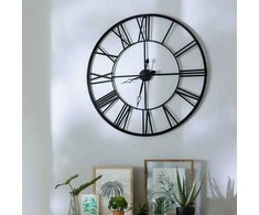 Atmosphera Juodas sieninis laikrodis Ø 70 cm, modernus laikrodis, didelis laikrodis, svetainės laikrodis, juodas laikrodis, dekoratyvinis laikrodis, metalinis sieninis laikrodis