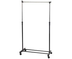 Excellent Houseware Drabužių kabykla metalinas juoda ant ratukų 160 cm
