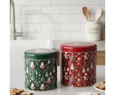 Home Styling Collection Kalėdinis įvairių dydžių metalinių indelių rinkinys, 2 vnt.