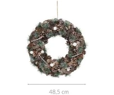 Atmosphera Kalėdinis vainikas su kankorėžiais, 48,5 cm