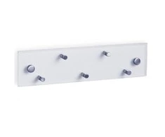 Steel Raktų kabykla 30x8 cm + 5 kabliukai, stiklas, nerūdijantis plienas, ZELLER