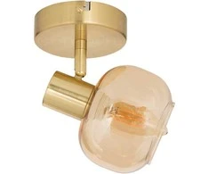 Atmosphera Lamp PILLA sieninis šviestuvas, auksas ir stiklas, Ø 10 cm