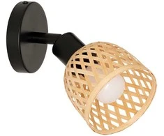 Lamp Sieninis šviestuvas LIO su gaubtu, pagamintas iš pinto bambuko, Ø 10 cm