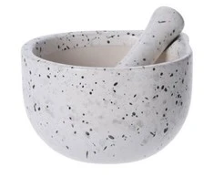 Kitchen Craft Virtuvinis skiedinys su grūstuvu, keramikinis, baltas