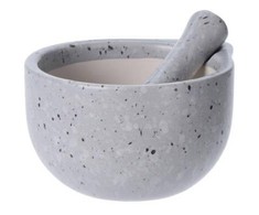 Kitchen Craft Virtuvinis skiedinys su grūstuvu, keramikinis, baltas