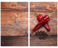 Virtuvės pagalvėlės Peppers, 2 vnt., stiklinė, 52 x 30 cm, Allstar