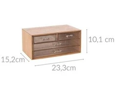 Hs Decoration Kosmetikos organizatorius bambukinis 23,5x15,5x11 cm