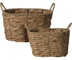 Home Styling Collection Sandėliavimo krepšeliai su rankenomis, jūržolių pynė, 2 vnt