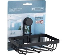 Bathroom Solutions Dušo lentyna juodo metalo su siurbtuku 13,5x10,5x11,5 cm