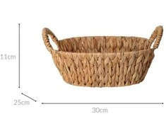 Home Styling Collection Pintas vandens hiacinto duonos krepšelis BRAID, su rankenomis, 30 x 25 cm