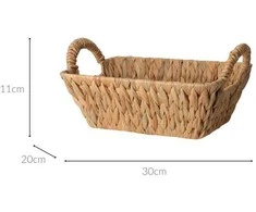 Home Styling Collection Pintas vandens hiacinto duonos krepšelis BRAID, su rankenomis, 30 x 20 cm