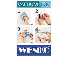 Wenko Kvadratinis QUADRO tualeto šepečių konteineris, montavimas be gręžimo