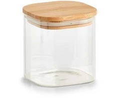 Zeller laikymo indas su bambukiniu dangteliu, kvadratinis, 800 ml, 10x10x11 cm