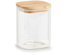 Zeller laikymo indas su bambukiniu dangteliu, kvadratinis, 1000 ml, 10x10x14 cm