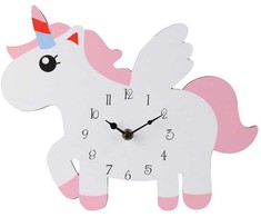 Home Styling Collection Unicorn Vienaragis sieninis laikrodis iš MDF, 30 x 24 cm