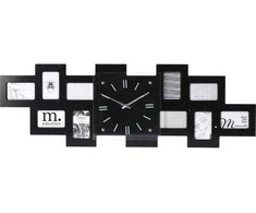 Home Styling Collection Sieninis laikrodis su 10 juodų nuotraukų rėmelių, 80 x 4 x 26 cm