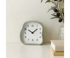 Home Styling Collection AMORPH stalo laikrodis su organiška forma ir stikliniu priekiu, 12 cm