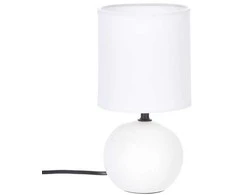 Lamp Baltas naktinis šviestuvas Boule, dekoratyvinis apšvietimas su gaubtu ir keraminiu pagrindu E14