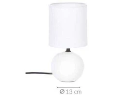 Lamp Baltas naktinis šviestuvas Boule, dekoratyvinis apšvietimas su gaubtu ir keraminiu pagrindu E14