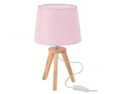 Atmosphera Lamp Naktinis šviestuvas vaikų kambariui arba miegamajam 31 cm rožinės spalvos medžio ir audinio