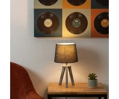 Atmosphera Lamp Stalinis šviestuvas MINI GRIS, medinės kojelės, 30 cm