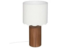 Atmosphera Stalinis šviestuvas VANIA su baltu gaubtu, medinis pagrindas, Ø 28 cm