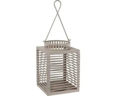 Home Styling Collection Metalinis žibintas su dekoratyvine rankena, pilkos spalvos