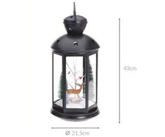 Home Styling Collection Žibintas su kalėdine scena, 43 cm