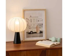 Atmosphera Cotton Naktinė lempa JUMS su medvilniniu gaubtu, Ø 25 cm