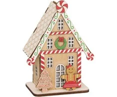 Fééric Lights and Christmas LED kalėdinis žibintas, meduolinis namelis, 15 cm