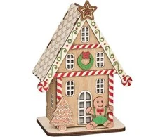 Fééric Lights and Christmas LED kalėdinis žibintas, meduolinis namelis, 15 cm