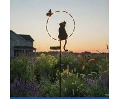 Maximex LED garden lamp, cat, solar-powered, 85 cm