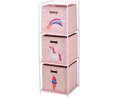 Storage Solutions Lentynėlė su tekstiliniais indeliais vaikų kambariui