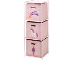 Storage Solutions Lentynėlė su tekstiliniais indeliais vaikų kambariui