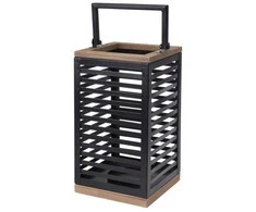 Excellent Houseware Žibintas žvakidė metalinas juoda 28 cm
