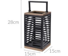 Excellent Houseware Žibintas žvakidė metalinas juoda 28 cm