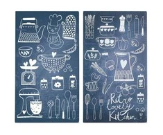PIECES LOVELY KITCHEN stiklinės apsauginės plokštės viryklei — 2 vnt, ZELLER