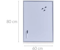 Magnetinė lenta užrašams + 3 magnetai, 60x80 cm, ZELLER