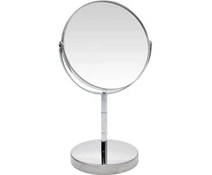 Mondex Steel Dvipusis kosmetinis veidrodėlis, nerūdijančio plieno pagrindas, Ø 14 cm