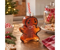 Atmosphera Glass mug in the shape of a gingerbread man with a straw, 280 ml