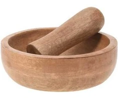 Practic Mörser Holzmörser Küchenmörser Gewürzmörser mit Stößel aus Holz