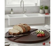 Home Styling Collection Mango medienos pjaustymo lentelė, apvali, 49 x 33 cm