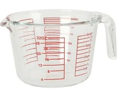 Excellent Houseware LUNU stiklinis virtuvės matavimo puodelis, 1 l