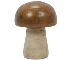 Home Styling Collection Medinė grybo figūrėlė, 15 cm