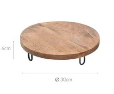 Excellent Houseware Serviravimo lenta medinė ant kojų 28,5 cm