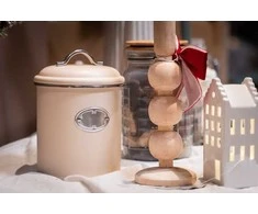 Home Styling Collection Medinė žvakidė, natūrali