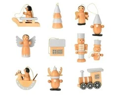 Home Styling Collection Medinių eglutės žaisliukų rinkinys, 12 vnt.