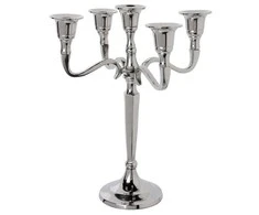 Bikuva.lt Žvakidė 5 žvakėm sidabro spalvos metalinė 22,5x22,5x28 cm Atmosphera 103425