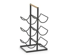 Metalinė vyno lentyna, 6 stipinų, 46 cm, juoda, ZELLER