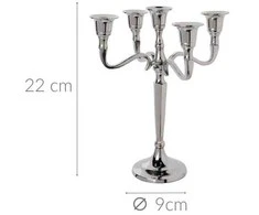 Žvakidė 5 žvakėm sidabro spalvos metalinė 22,5x22,5x28 cm Atmosphera 103425